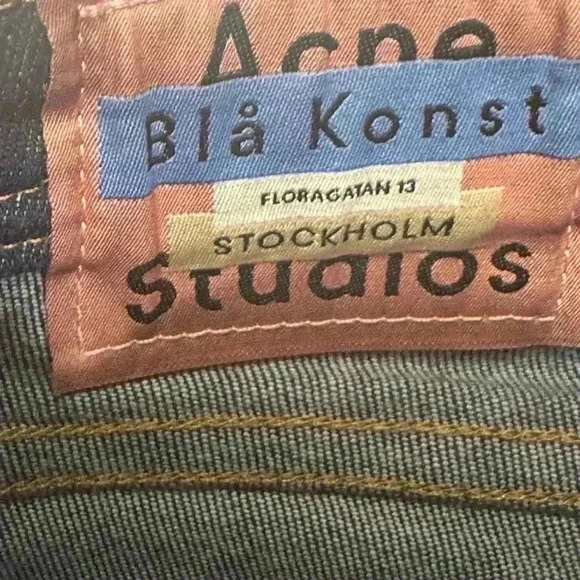 Acne Studios Bla Konst Jeans In Peg Indigo Size 27 EUC! - Picture 9 of 9